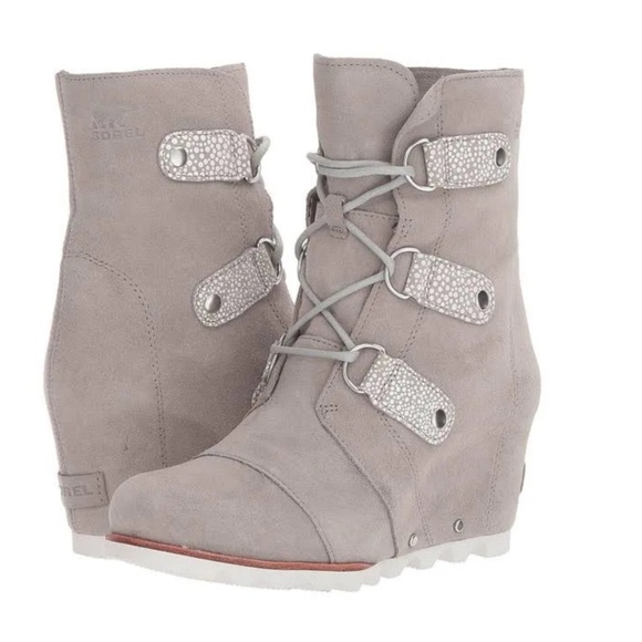 Sorel Joan of Arctic Wedge Mid Boot Women's Dove/White 9.5 - Picture 1 of 13